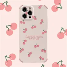 Retro kawaii sweet Cherry pink girls Japanese Phone Case For iPhone 11 12 Pro Max Xs Max XR Xs 7 8 Plus X 7Plus case Cute Cover