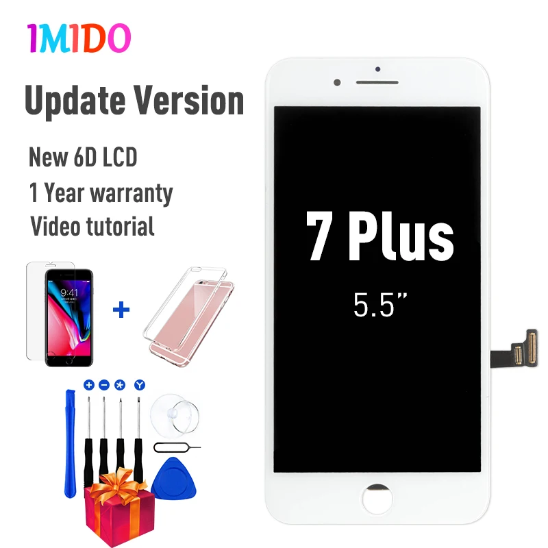 Полный ЖК-экран для iPhone 7 8 Plus, OEM дисплей, полная сборка, дигитайзер, замена с 3D сенсорным экраном, протестирован без битых пикселей