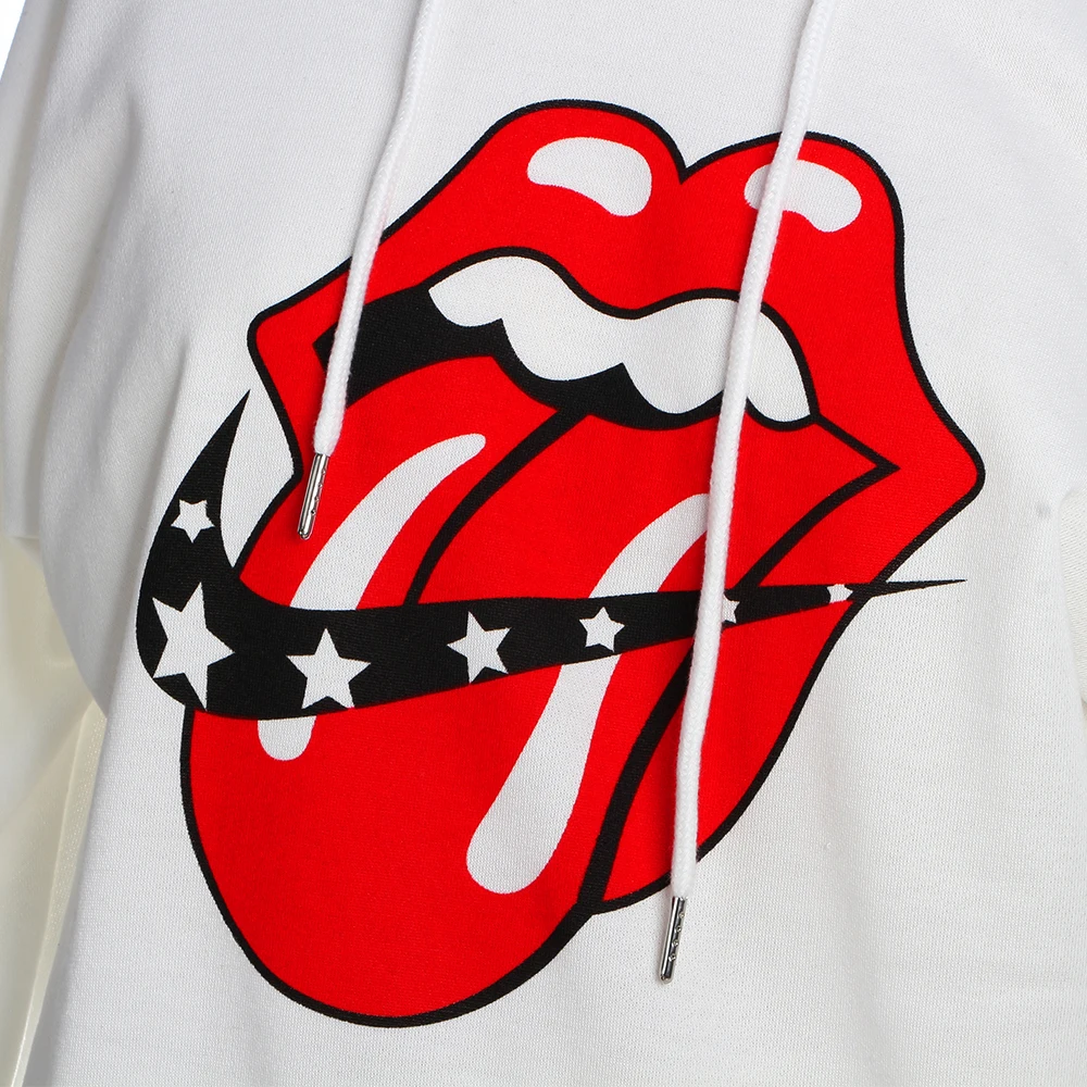 Женская толстовка модная длинный рукав свободная с капюшоном большим ртом