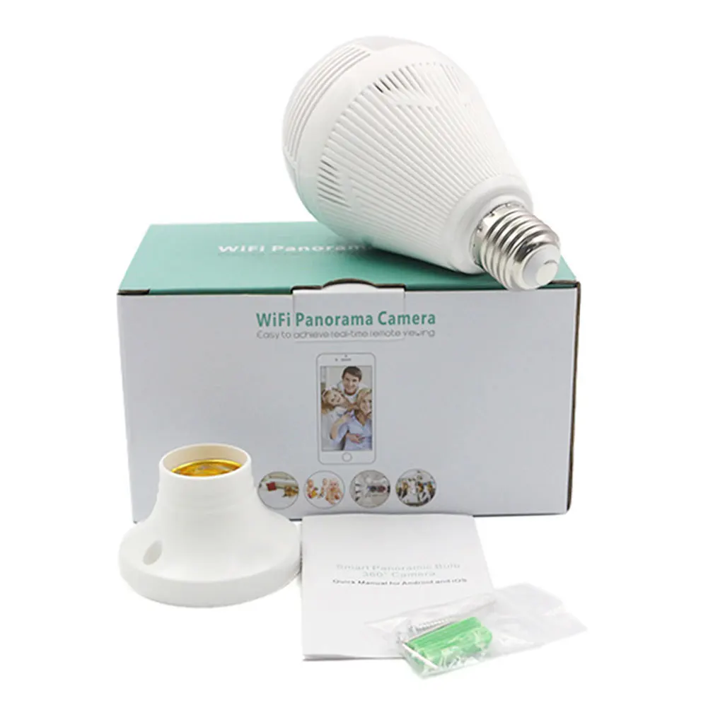 Smart IP Camera 360° Panoramic APP Control 2 Way Audio Night Vision Surveillance WIFI Home Security Light Bulb Cam | Безопасность и