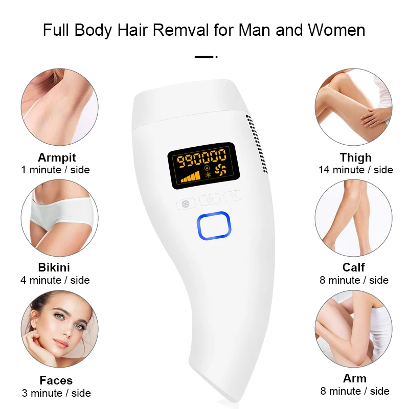 Фотоэпилятор для мужчин и женщин лазерный депилятор с IPL эффектом 990000 вспышек