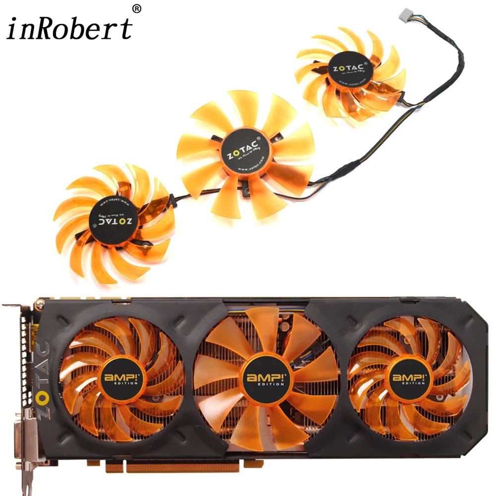 

New 75MM GPU Cooler Fan Replacement For ZOTAC GTX 780 770 AMP 980 GTX770 Graphics Card Cooling Fans GA81S2U GA91S2H 4Pin