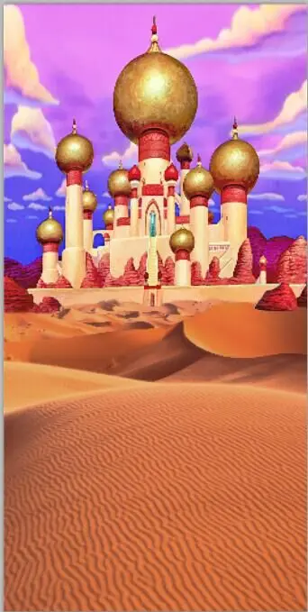 

5x10FT Gold Aladdin Palace Castle Desert Sand Entrance Custom Photography Backdrops Studio Background Vinyl 150cm x 300cm