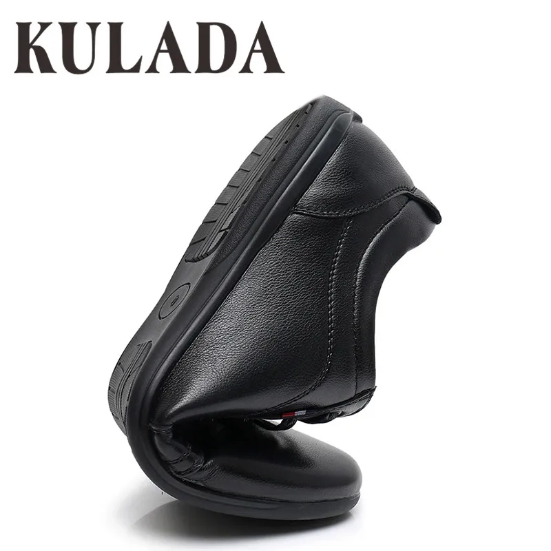 Мужские повседневные кожаные туфли KULADA удобные ручной работы на шнуровке 2019 |