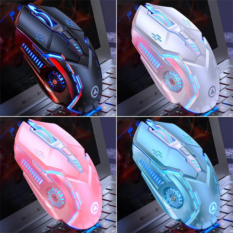 rechargeable a9 luminous silent gaming wireless mouse 2 4g usb mice for laptop desktop computer peripheral e sports gamer free global shipping