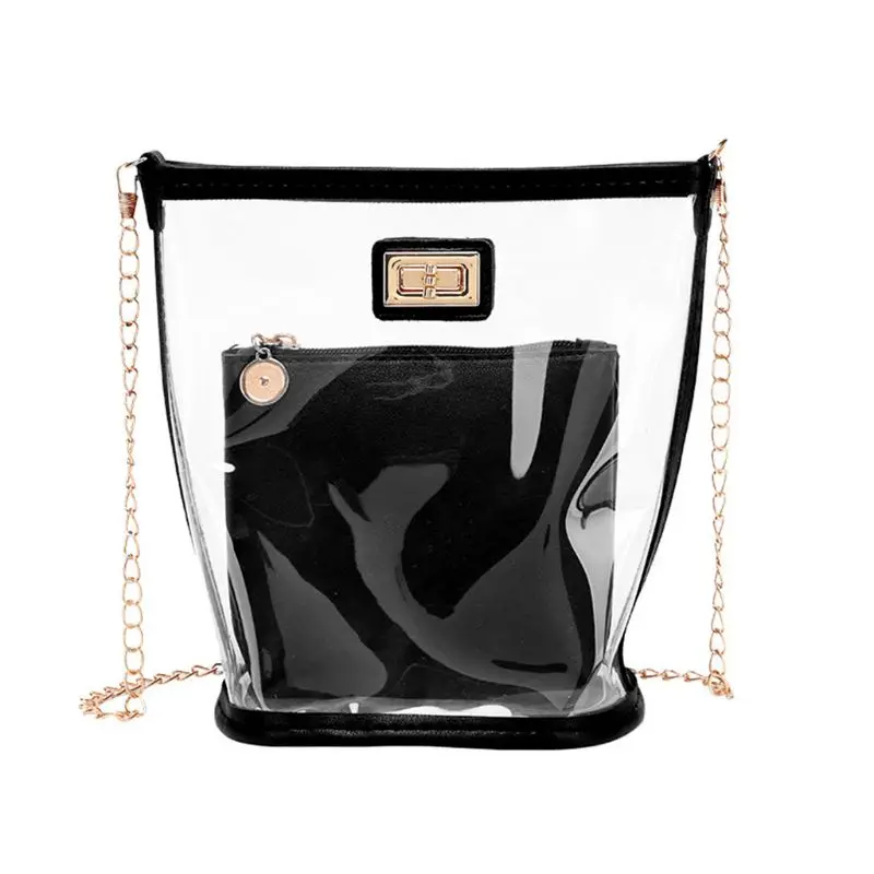 

Women Transparent Small Handbag Shoulder Bag Summer Beach Purse Crossbody Tote