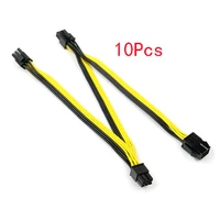 10pcs 20cm gpu extension cable pci e pcie 6pin female to 3 6p male pci express power supply for graphic video card adapter miner