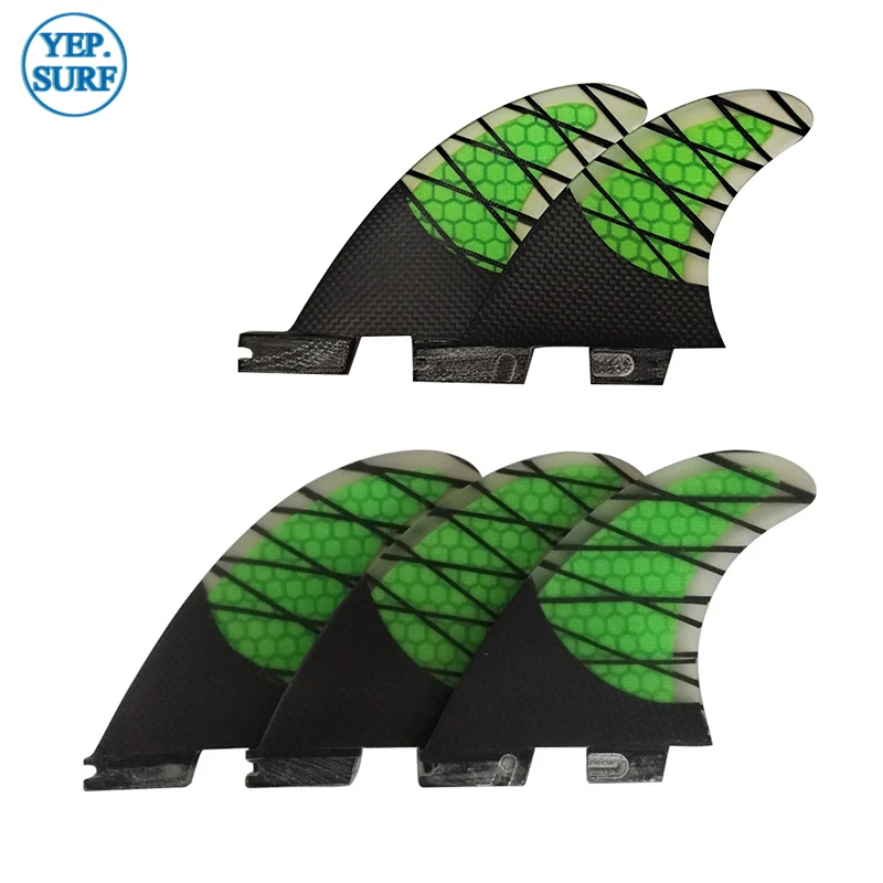

5 fins set Surfboard FCS2 Fin G5+GX Green Fibreglass.Honeycomb,Carbon fiber Surf Fins SUP Board Fin