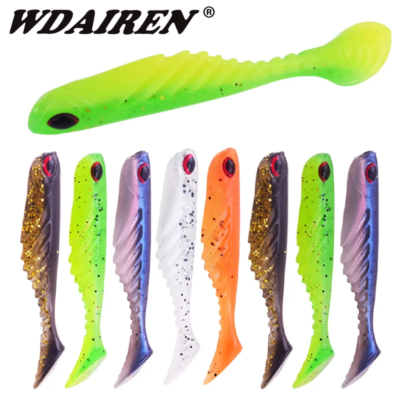 

5pcs/Lot Fishing Shad Soft Lure 7cm 2.9g Bass 3D Eyes Silicone Artificial Bait Jig Wobblers T Tail Swimbaits Pesca Leurre Tackle