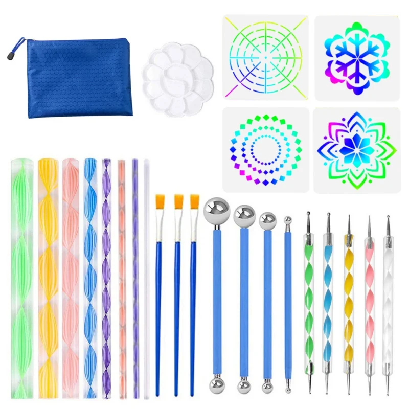 

25-piece Dot Kit Clay Ceramic Carving Modeling Tool Set Rock Painting Kit For Relief Art Coloring Nail Art Painting