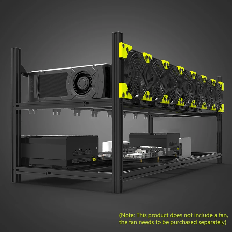 Стойка для видеокарт VEDDHA V3C 8 GPU полностью алюминиевая можно накладывать на корпус