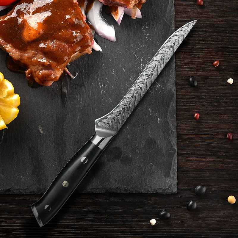 

Knife Kitchen Butcher Damascus 67-Layer Steel 6" Professional Boning Knife Fish Filleting Vegetables Slicing Meat Cleaver Knife