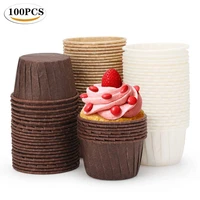 100pcspack cupcake liners baking paper cups 2 5 inch round shape edge roll baking liners cups holder muffin pan for party