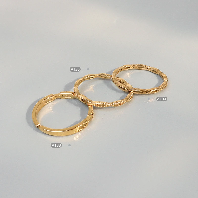 

TOSOKO Stainless Steel Jewelry Gold Color Geometric Ring Round Hollow Ring Opening Adjustable 2020 Female Ring BSA133