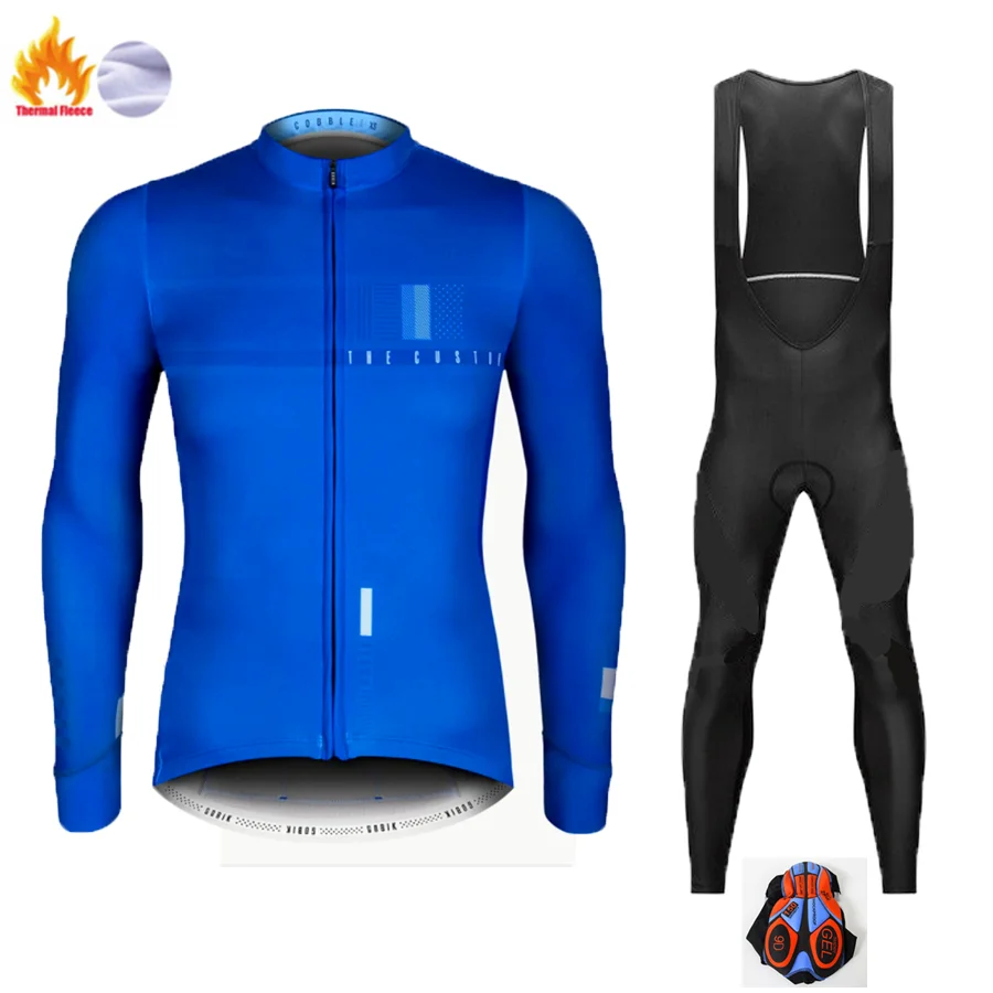 Winter Cycling Suit Зимняя одежда для велоспорта, одежда для езды на велосипеде с длинным рукавом, комплект Джерси для верховой езды, термальный флисовый Майо, Ropa Ciclismo Invierno, сохраняющий тепло - Цвет: Winter Cycling Suit
