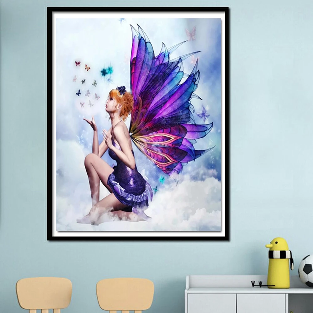 

Full Round Drill 5D DIY Diamond Painting Cartoon Fairy Embroidery Cross Stitch Home Decor