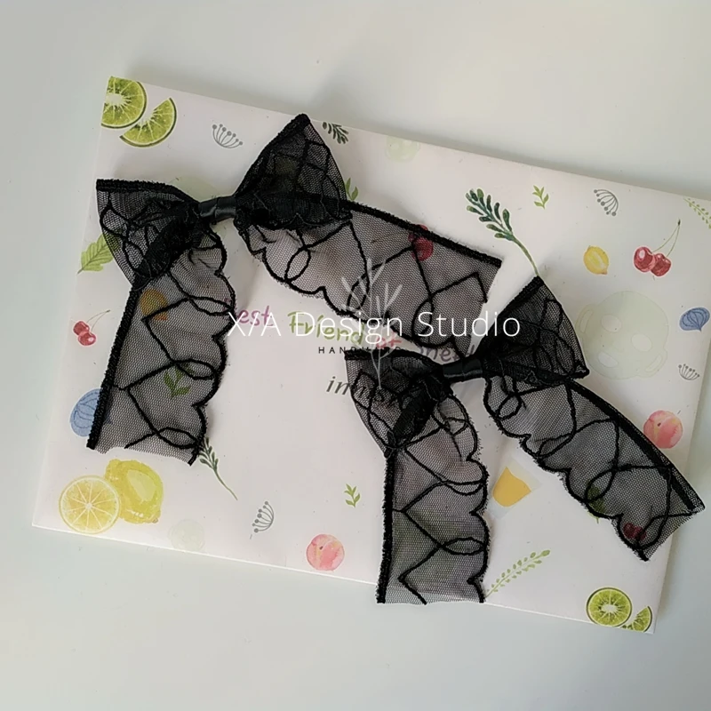 Оригинальный изготовленный на заказ кружевной черный головной убор для чайной