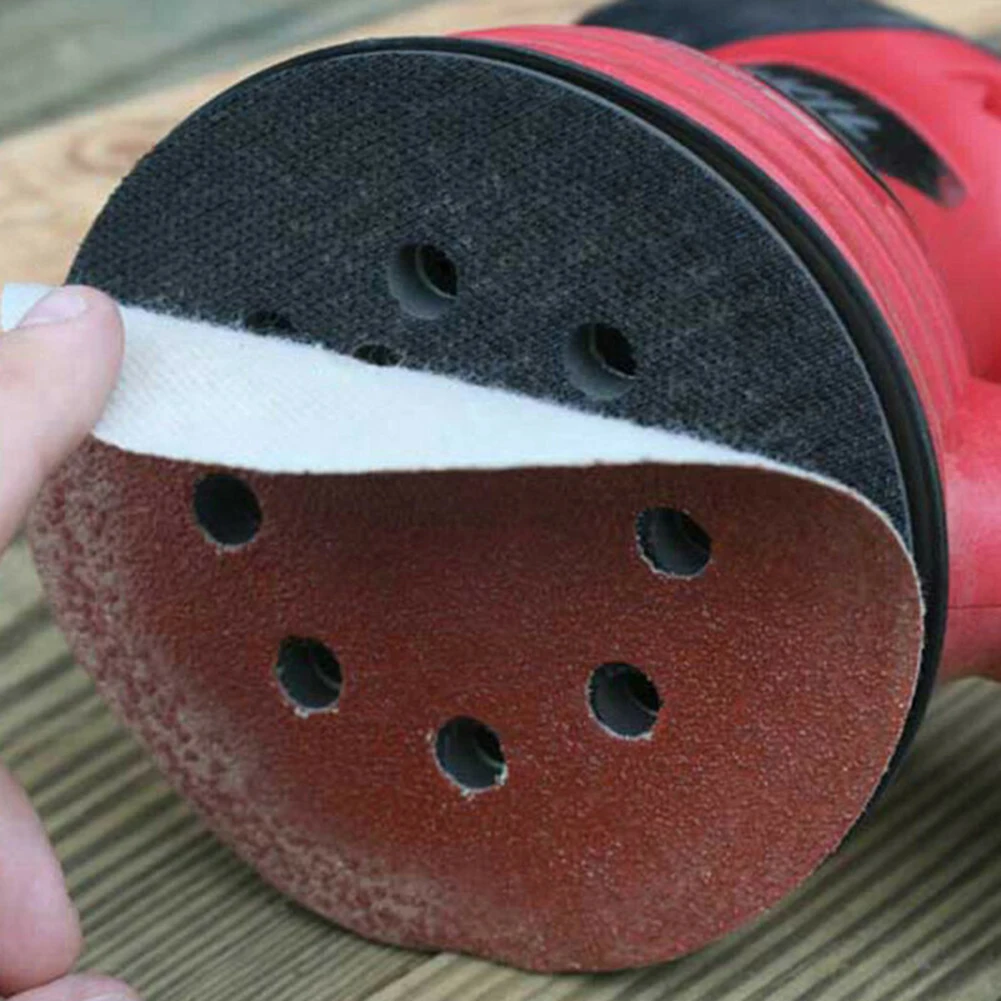 

125mm Sanding Discs Sandpaper 8 Holes Aluminium Oxide Kit Reddish Brown