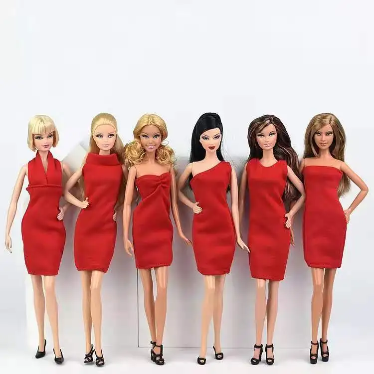 Фото Очаровательные красные платья принцессы для куклы Барби модная вечерняя одежда