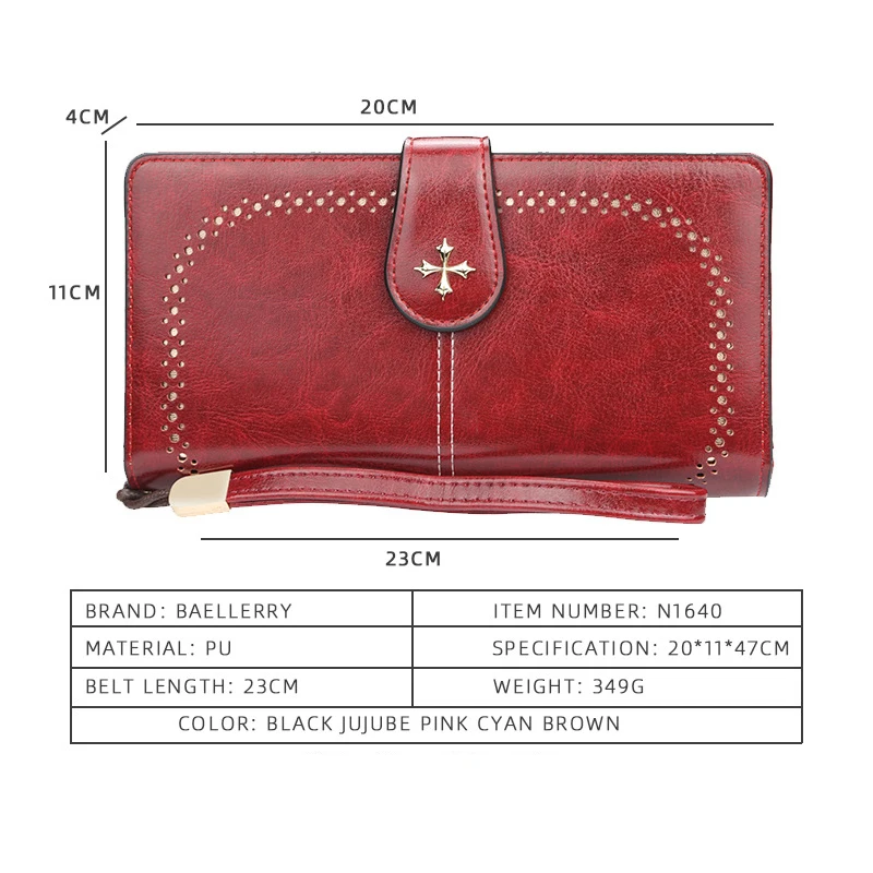 Высококачественный дизайнерский Длинный кошелек на молнии брендовые кожаные