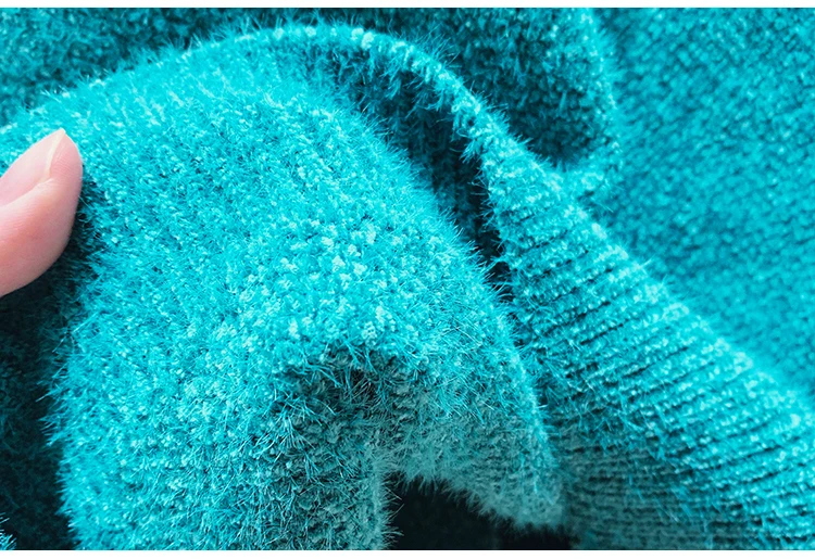 

LUKAXSIKAX 2020 New Autumn Winter Women Thicken Half Turtleneck Sweater Sweet Cute Love Knitted Pullover Sweater