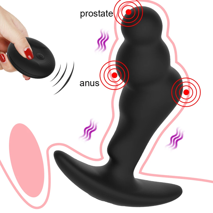 Анальная пробка с дистанционным управлением водонепроницаемая 10 стимуляционных