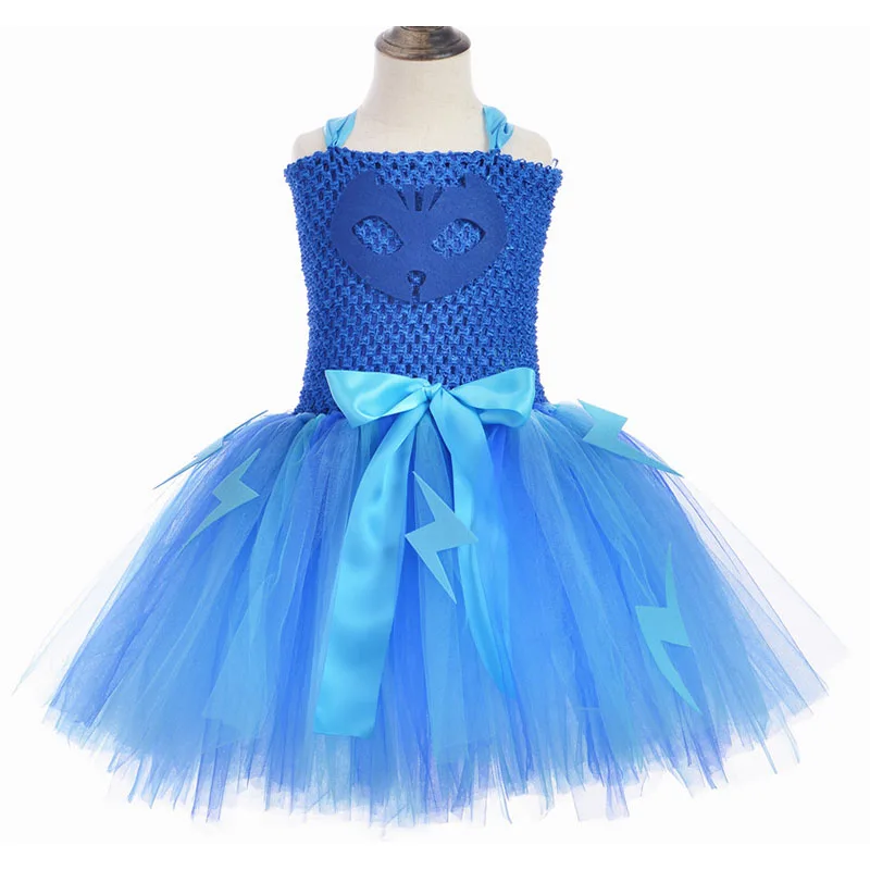 

Girls Halloween Cartoon Sleeveless Tutu Dress With Eyeshade And Cloak Costumes Performance For Kids Children Party Gift