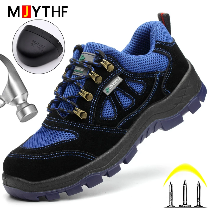 

MJYTHF новая Рабочая защитная обувь, мужская обувь со стальным носком европейского стандарта, рабочие кроссовки, рабочие ботинки с защитой от ...