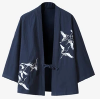 embroidery crane kimono men japanese cardigan vintage haori asian clothes loose samurai yukata casual outerwear plus size 5xl