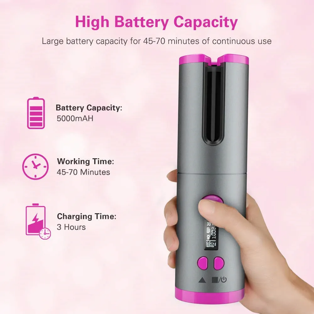 Auto Hair Curlers Waves Intelligent Cordless Automatic Curler Roller Rechargeable Wand Curling Iron For Tools | Красота и здоровье