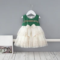 baby girls dress 0 4y toddler newborn lace embroidery princess dress birthday party costume with big bow