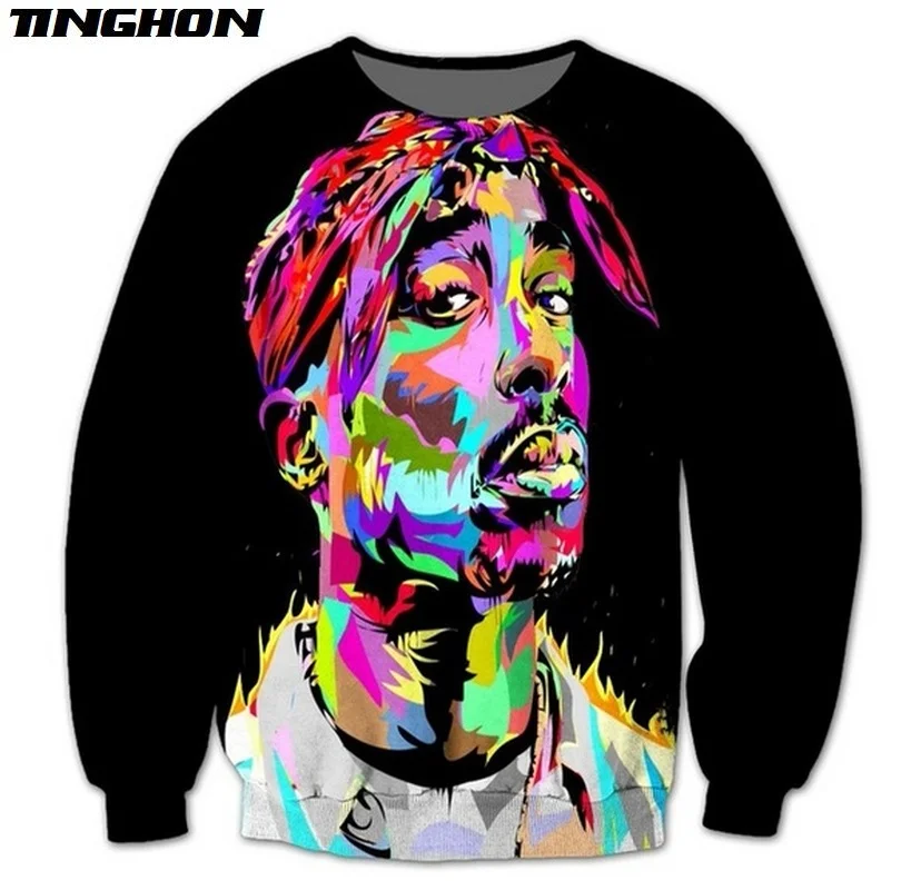 

New Fashion Womens/Mens Colorful Tupac Funny 3D Print Crewneck Sweatshirt Jumper Women/Men Fashion Clothing S-7XL