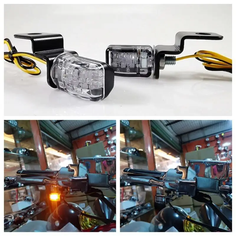 

1 пара указателей поворота на руль светодиодный индикатор поворота для мотоцикла желтая мигающая лампа 12 В аксессуары для горных велосипед...