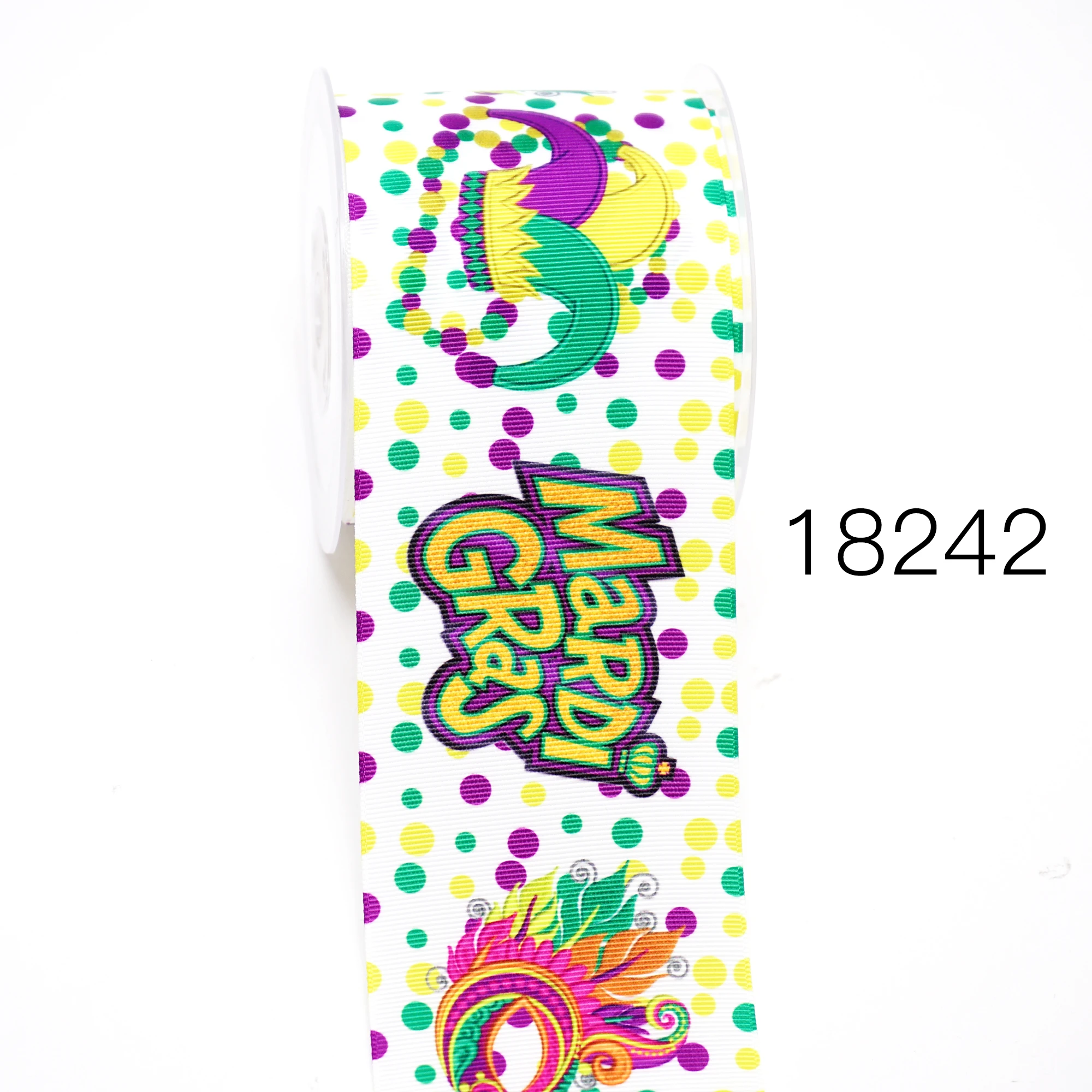 Бесплатная доставка 50 ярдов лента для Марди Гра с принтом корсажная 35661 | Дом и сад