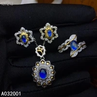 kjjeaxcmy fine jewelry natural moonstone 925 sterling silver women pendant necklace chain earrings ring set support test popular