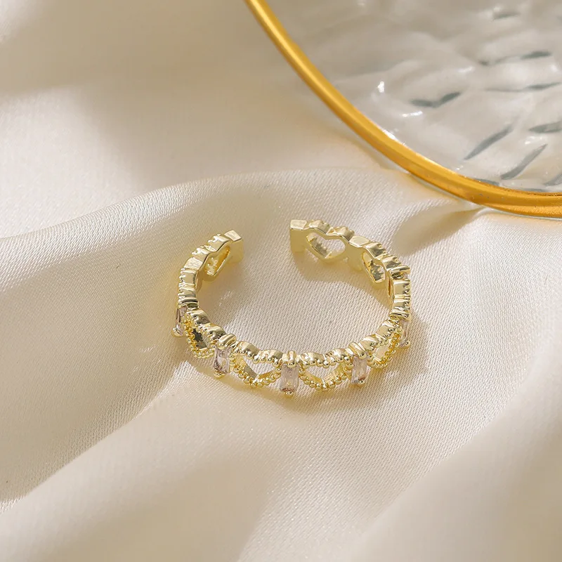 

2021 New Classic Zircon Circle Open Ring For Woman Sexy Finger Accessories Fashion Korean Jewelry Wedding Party Unusual Rings