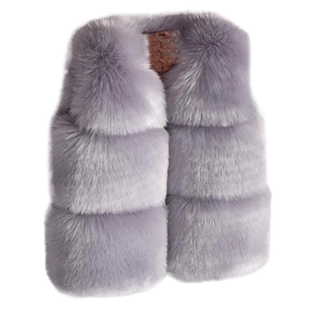 Детский жилет из искусственного меха для девочек разноцветные жилеты маленьких