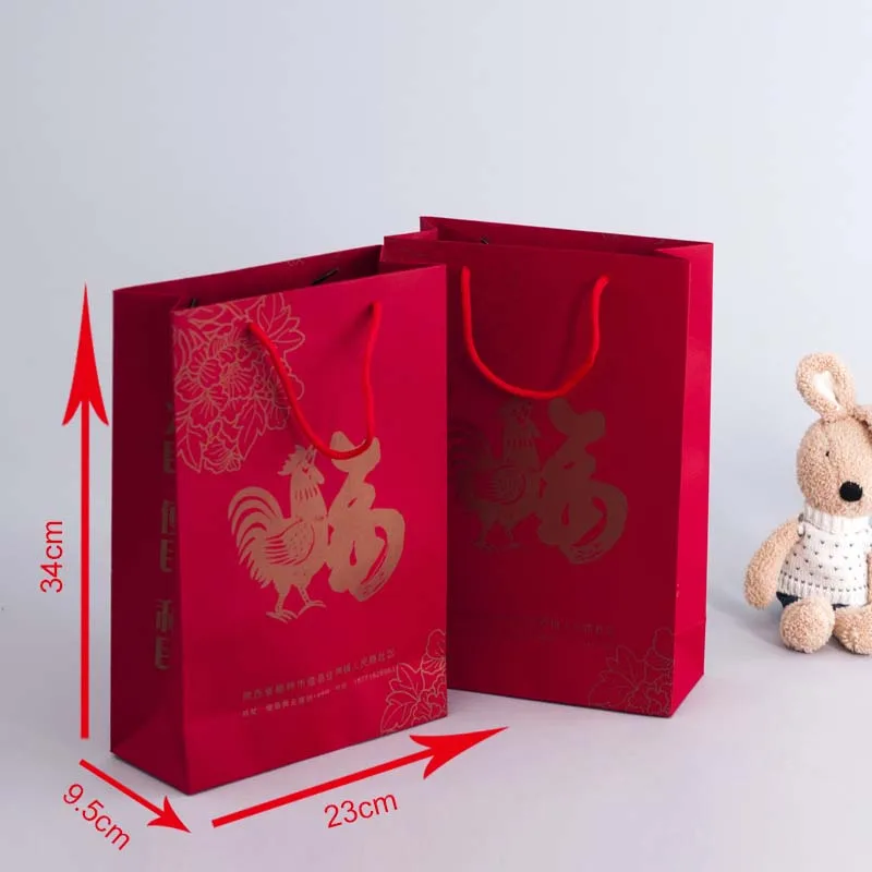 1000 шт/красная сумка тоут для карт на заказ Упаковочная Сумка Подарочная