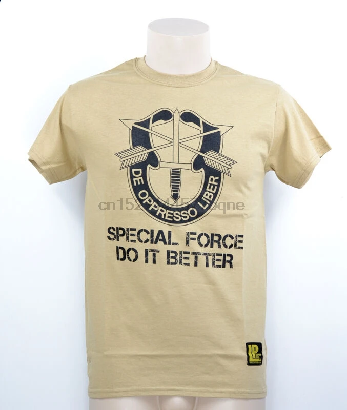 Футболка с коротким рукавом из 100% хлопка принтом Special Force do it better Tan | Мужская