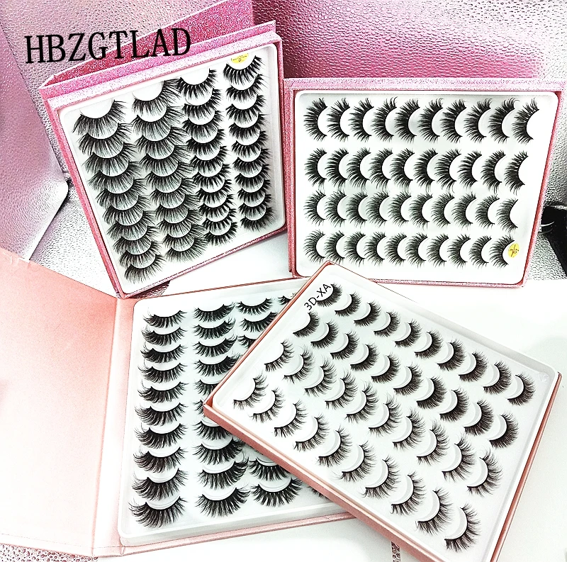 Hbzgtlad 1/20 пар флэш-упаковка 3D мягкая норка накладные ресницы ручной работы пушистые длинные ресницы натуральные инструменты для макияжа глаз