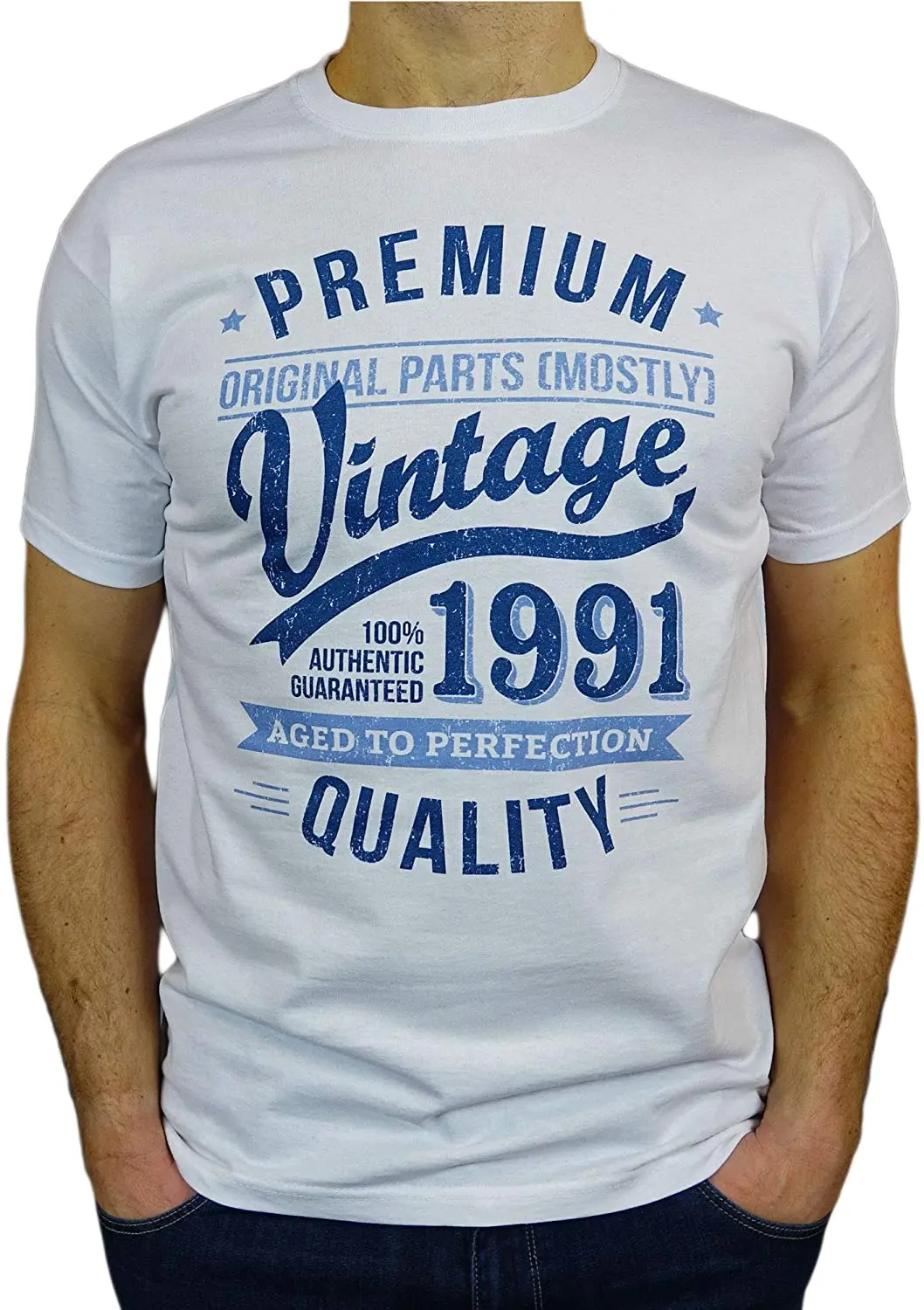 

Мужская футболка в винтажном стиле, с надписью «от года до совершенства», подарок на 30-й день рождения, 1991