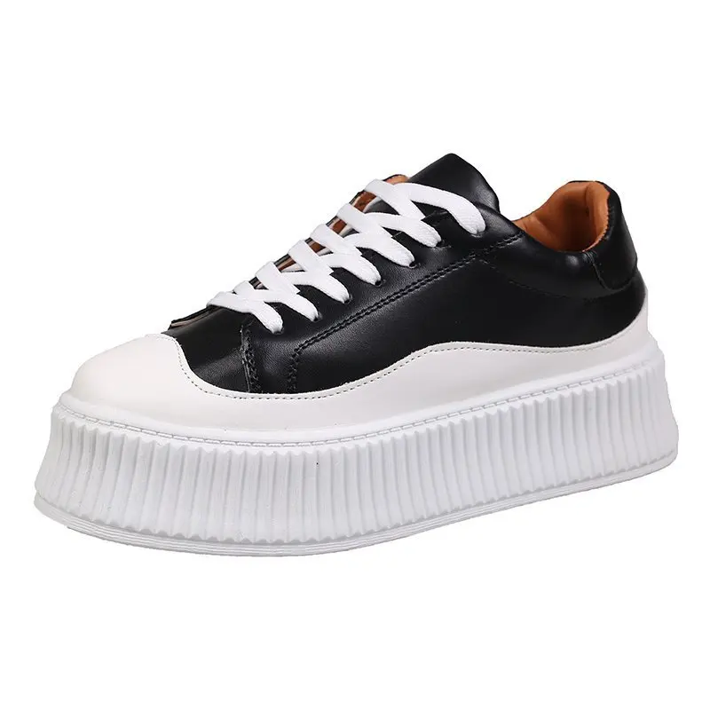 

Women Sneakers 2021 Spring and Autumn Casual Shoes Women's Round Toe Lace-up Platform Shoes YY-28