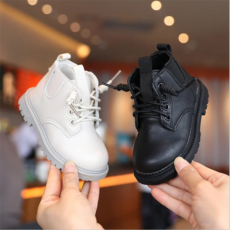 

Children'S Martin Boots 2021 New Girls Boots British Style Boys Plus Velvet Cotton Boots Black Casual Short Boots Сапоги женские