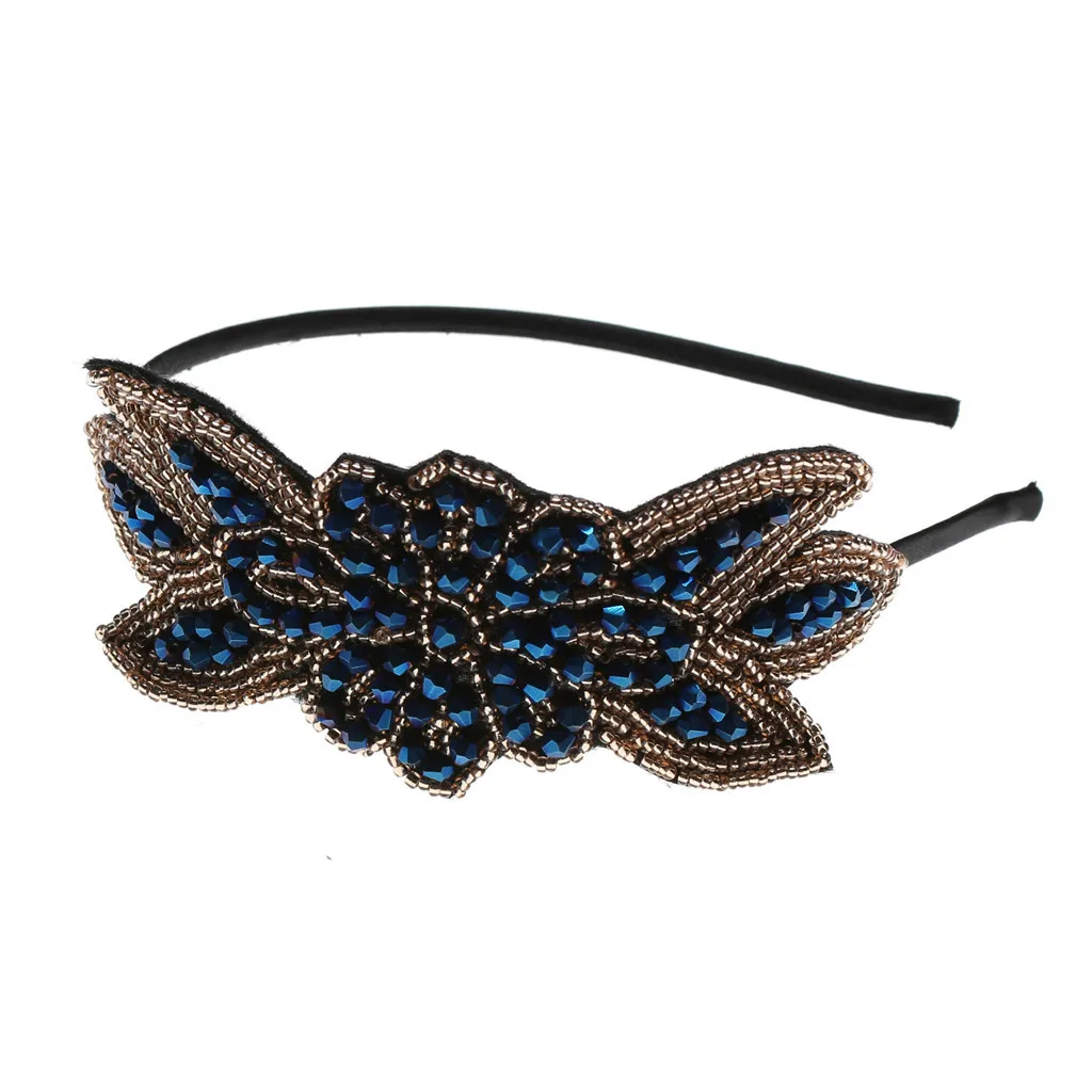 Аксессуары для волос зеленые Стразы Украшенные бисером искусственные ремешки