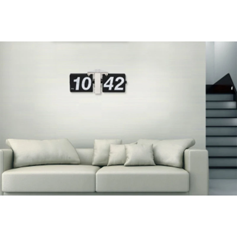 

Newest Brief Stylish Big Character Automatic Flip Clock Classic Home Office Furnishings Clock