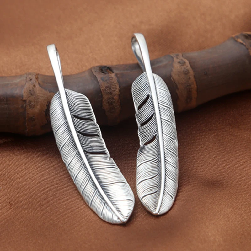 

S925 Sterling Silver Jewelry Fashion Thai Silver Takahashi Goro Trend Feather Pendant