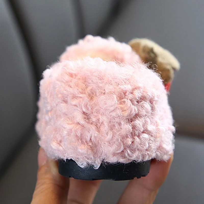 

Children Casual Shoes New Cotton Girls Shoes Lamb Wool Plus Velvet Cute Strawberry Warm Winter Shoe princess