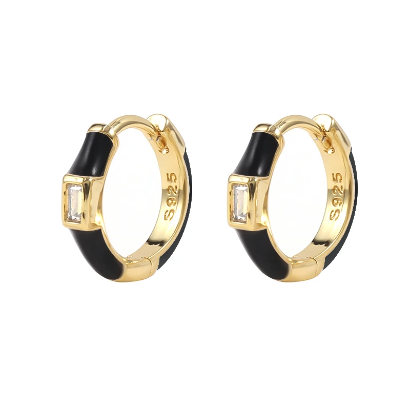 

ROXI Colourful Square Drill Earrings For Women Enamel Copper Hoop Earrings Huggie Earrings Party Wedding Jewelry Gotico Femenino