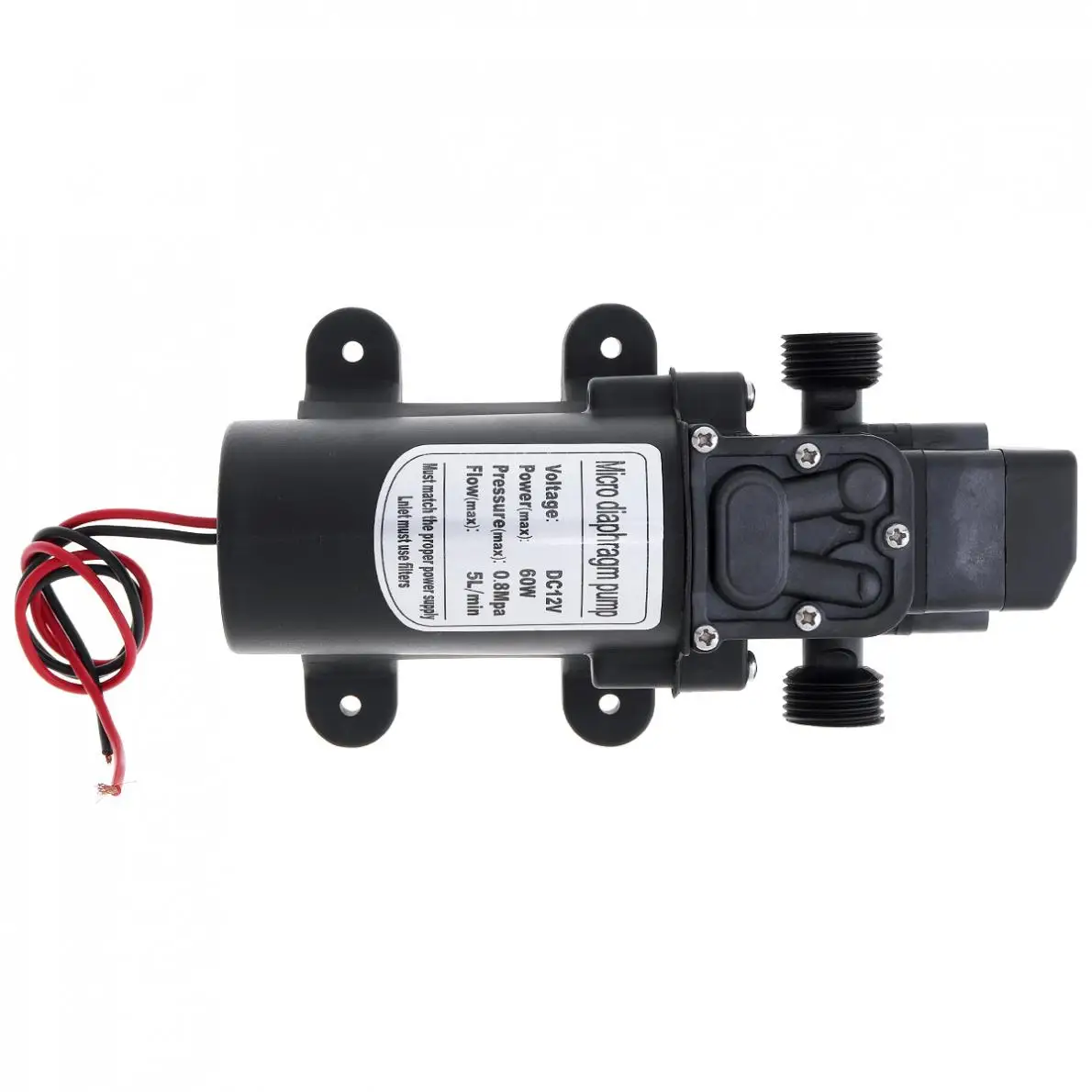 

12V 60W 5L/min Self-suction DC Intelligent Mini Diaphragm High Pressure Electric Car Wash Pump for Car / Home / Garden