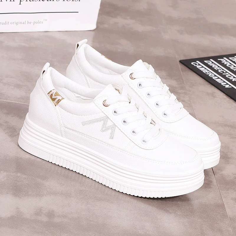 Женские кроссовки на массивной платформе XJRHXJR белые шнуровке для женщин обувь